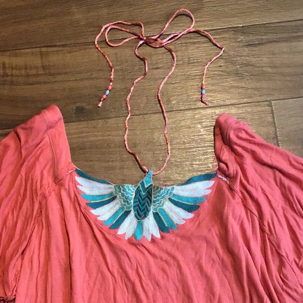 Free People Coral Mayfair top NWT halter tie neck